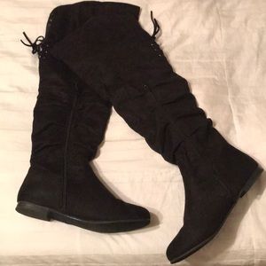 Over the knee black boots